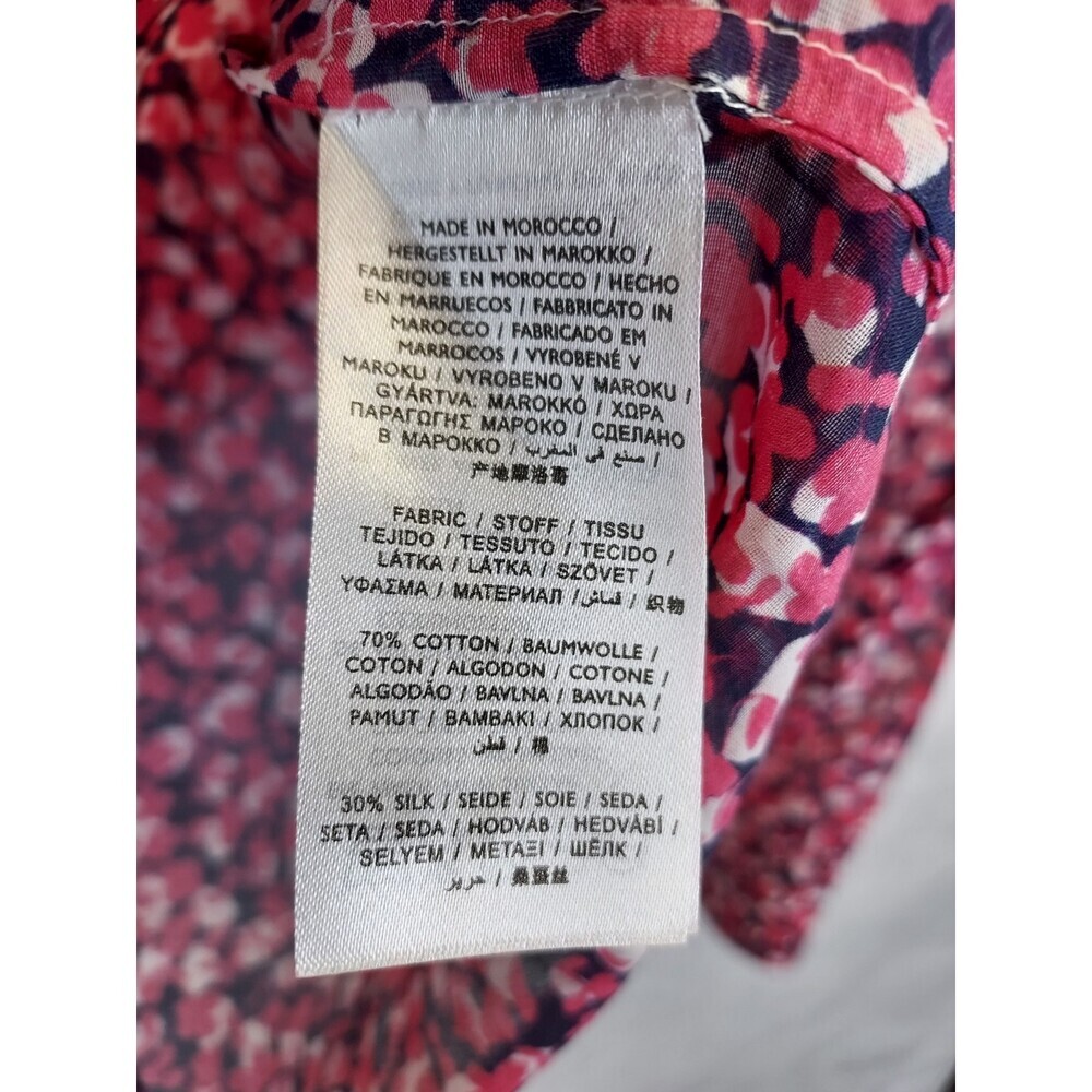 Gant Button Up Shirt Blouse Women's 12 Silk Cotton Pink Floral Collared Preppy - Picture 11 of 15